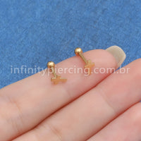 Piercing Minibarbell  Aço Cirúrgico Cruz 1,2X8 10487