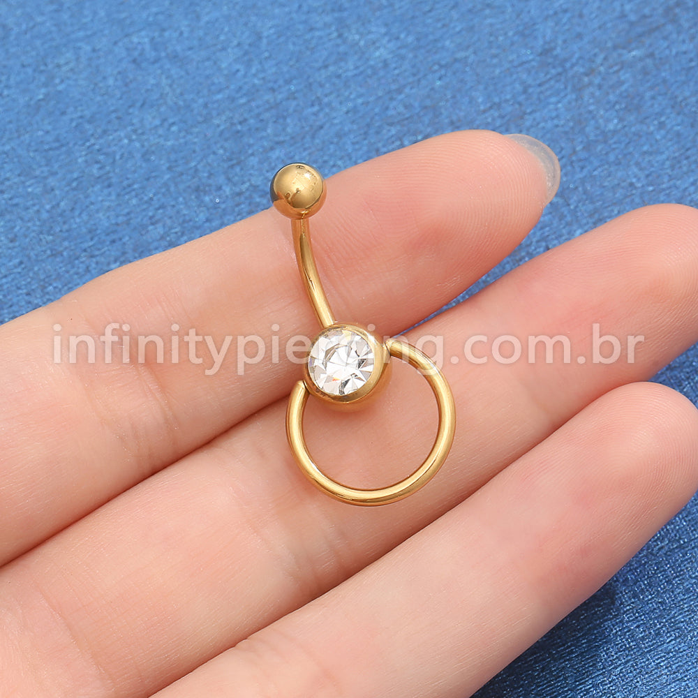 Piercing Banana Titânio Zircônia Com Argola