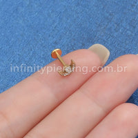 Piercing Labret Titânio Lua Zircônias Cravejadas
