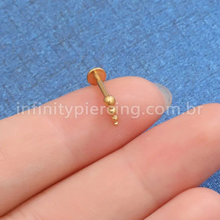 Piercing Labret Titânio Bolinhas
