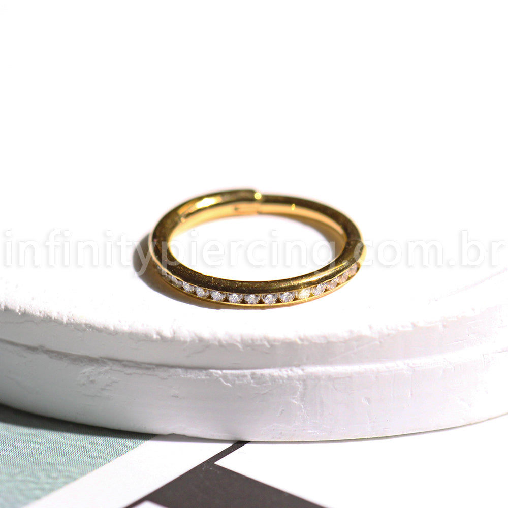 Piercing Argola Titânio Com Zircônia Cravada Lateral