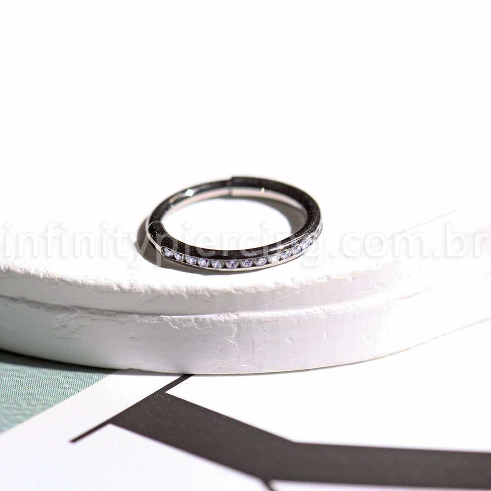 Piercing Argola Titânio Com Zircônia Cravada Lateral