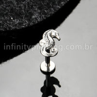 Piercing Labret Titânio Cavalo Marinho