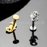 Piercing Labret Titânio Cavalo Marinho