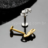 Piercing Labret Titânio Cavalo Marinho