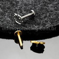 Piercing Labret Titânio Gatinha Com Laço