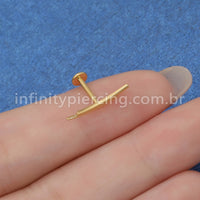 Piercing Labret Titânio Barras Curvo