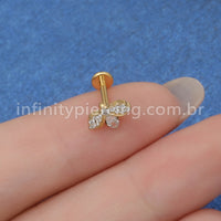 Piercing Labret Titânio Abelha Zircônia