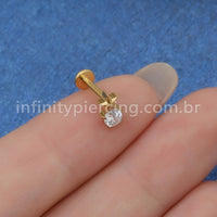 Piercing Labret Titânio Estrela Zircônia