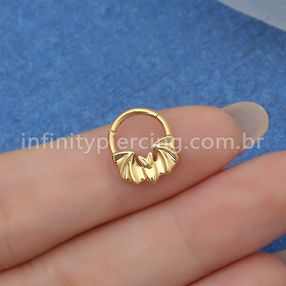 Piercing Argola Titânio Segmento Articulado Morcego