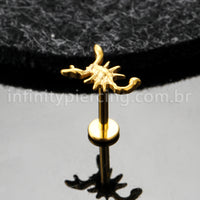 Piercing Labret Titânio Escorpião