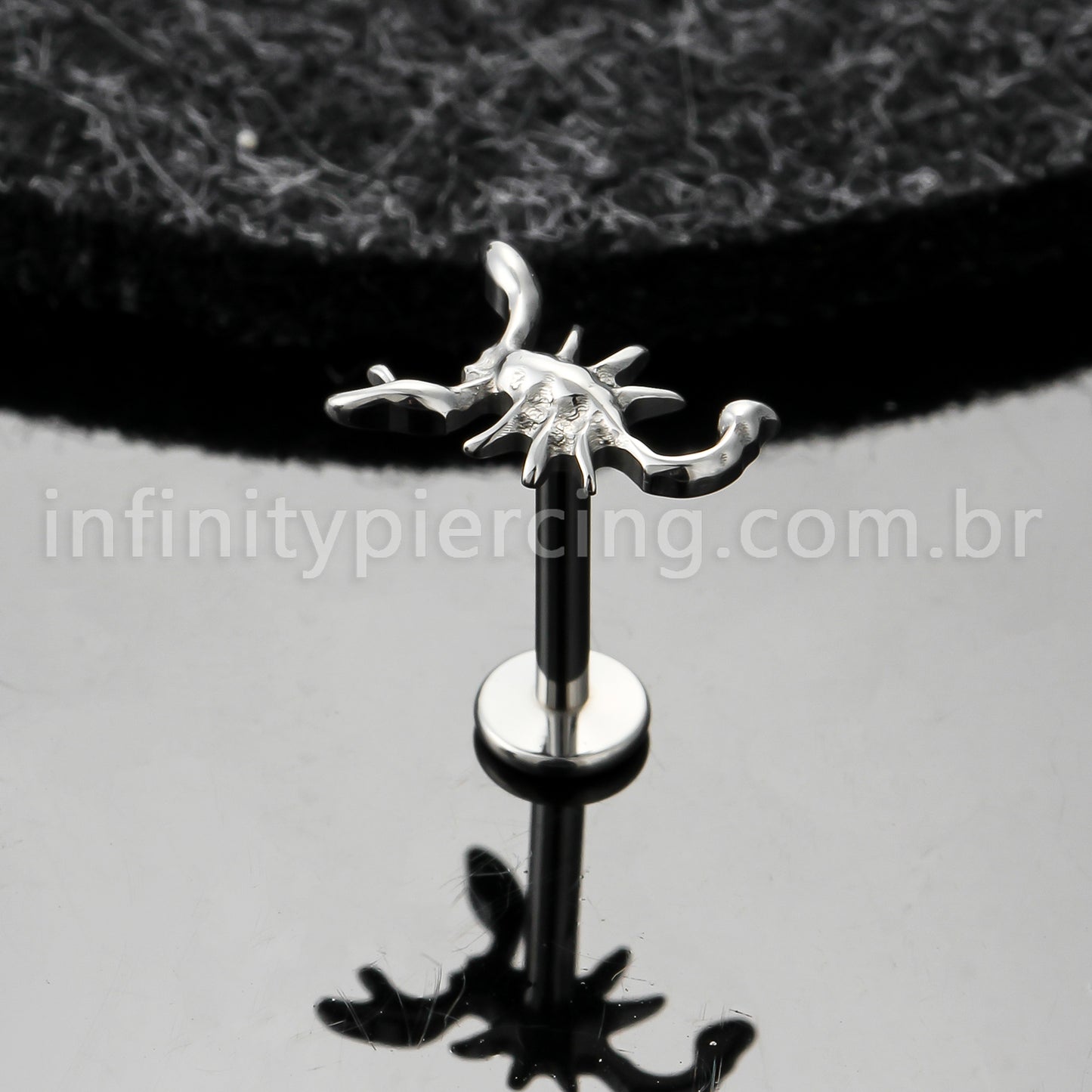 Piercing Labret Titânio Escorpião