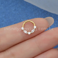 Piercing Argola Titânio Segmento Articulado Zircônia Cravejada