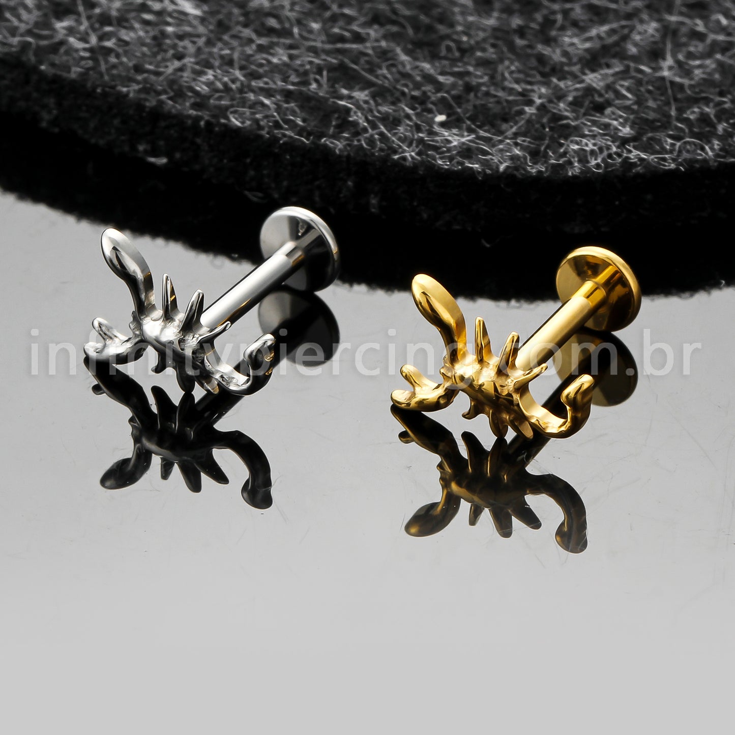 Piercing Labret Titânio Escorpião