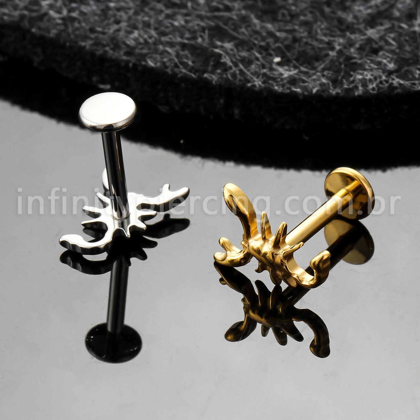 Piercing Labret Titânio Escorpião