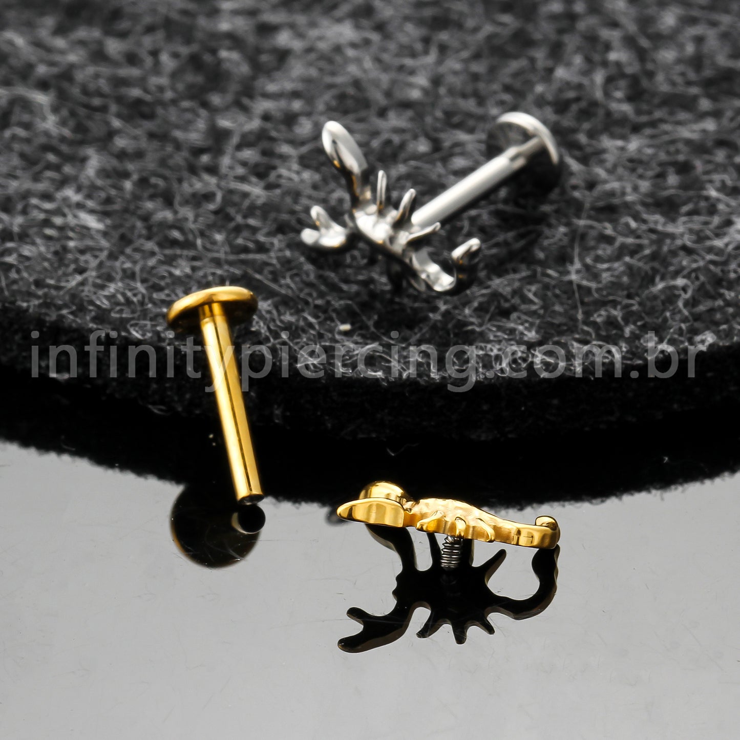 Piercing Labret Titânio Escorpião