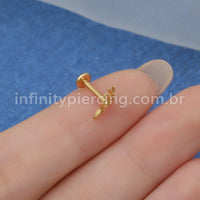Piercing Labret Titânio Galho