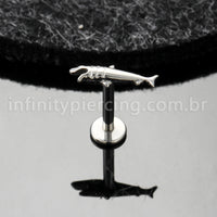Piercing Labret Titânio Tubarão