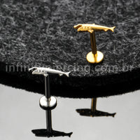 Piercing Labret Titânio Tubarão