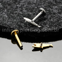Piercing Labret Titânio Tubarão