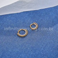 Piercing Argola Aço Cirúrgico Segmento Articulado Indiano Zircônia Cravejada