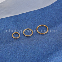 Piercing Argola Aço Cirúrgico Detalhes Zircônia