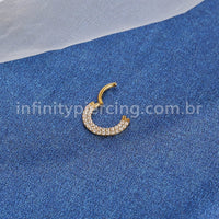 Piercing Argola Aço Cirúrgico Segmento Articulado Zircônia 2 Fileiras