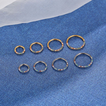 Piercing Argola Segmento Articulado Titânio Zircônia