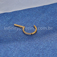 Piercing Meia Argola Titânio Segmento Articulado Zircônia Cravejada