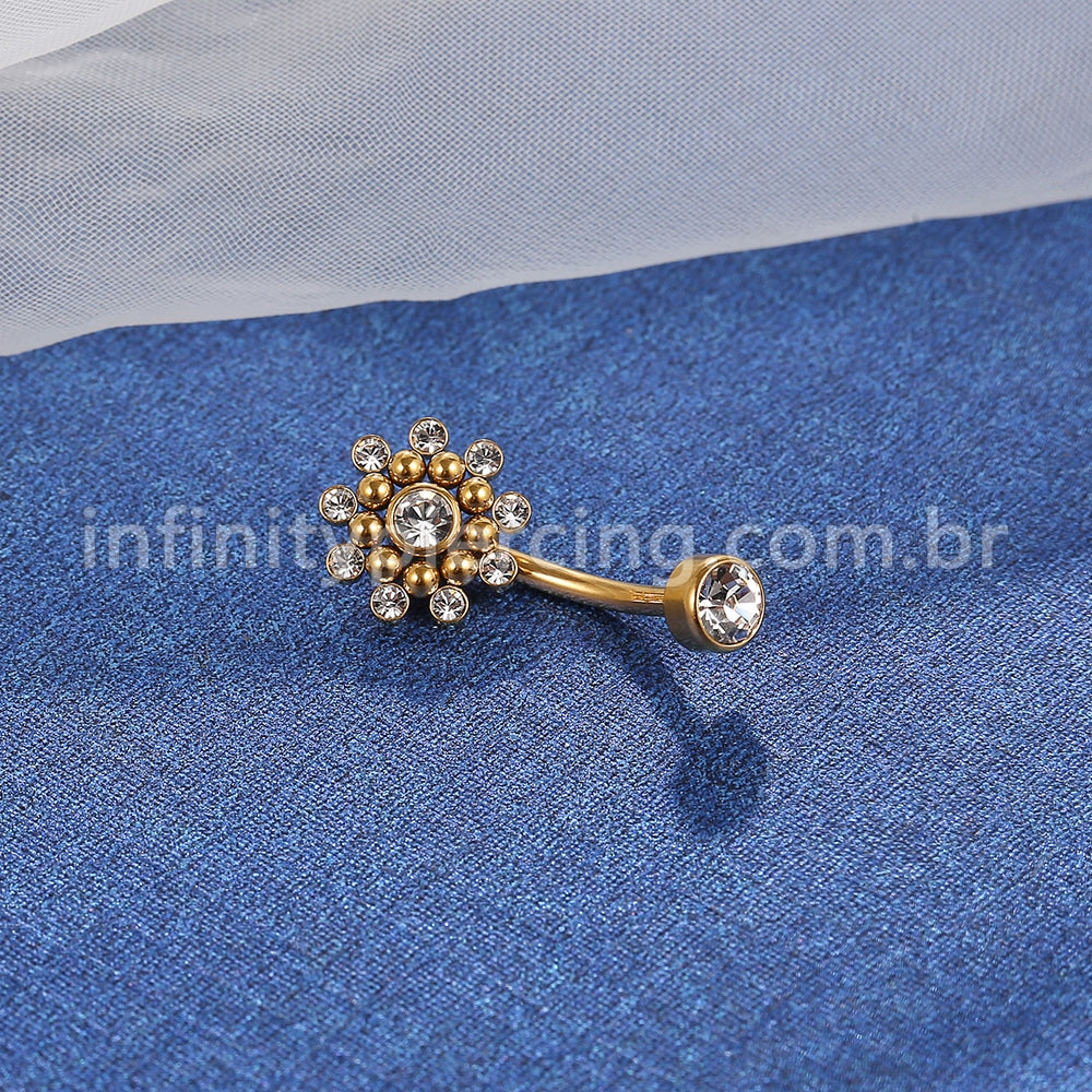 Piercing Banana Aço Cirúrgico Indiano Zircônia