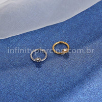 Piercing Argola Aço Cirúrgico Segmento Articulado Strass