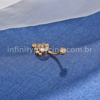 Piercing Banana Aço Cirúrgico Zircônia