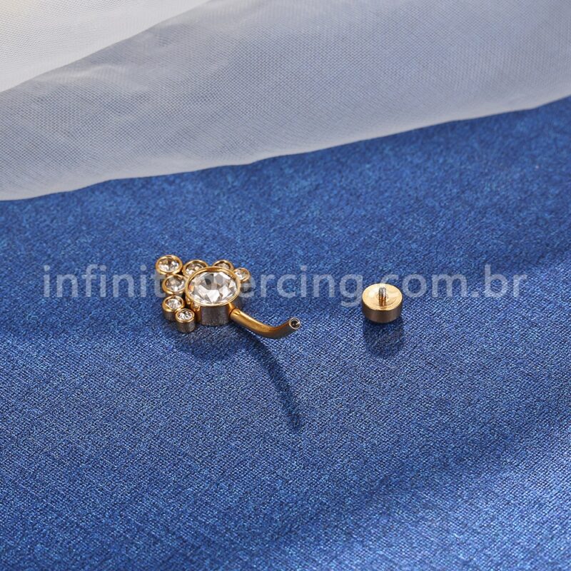 Piercing Banana Aço Cirúrgico Zircônia