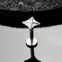 Piercing Labret Titânio Estrela Com 4 Pontas
