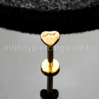 Piercing Labret Titânio Coração