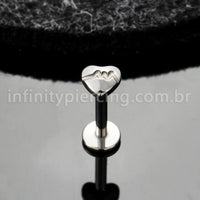 Piercing Labret Titânio Coração