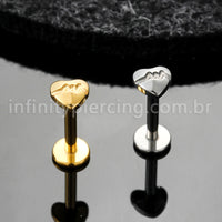 Piercing Labret Titânio Coração