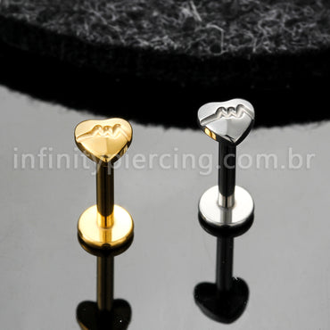 Piercing Labret Titânio Coração