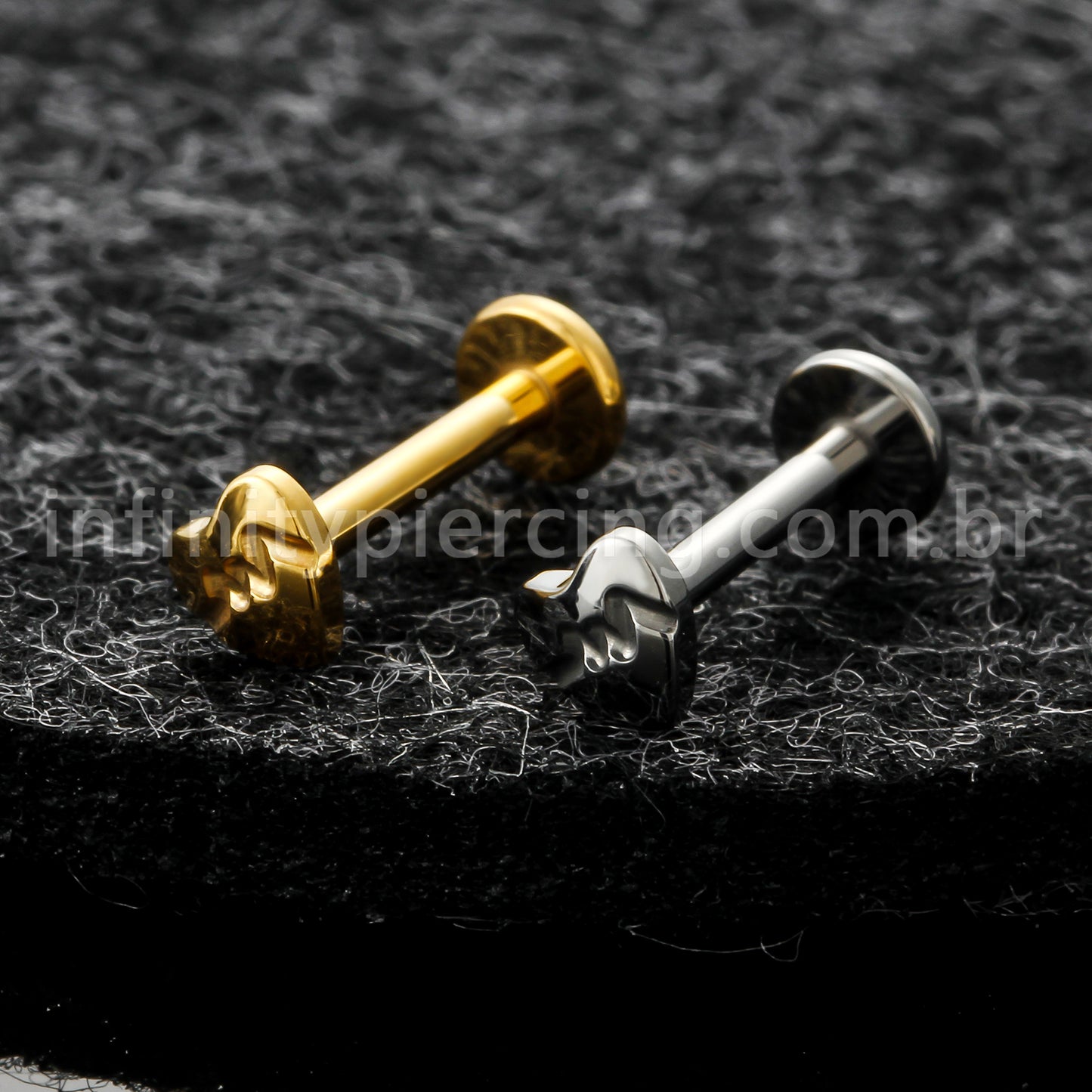 Piercing Labret Titânio Coração