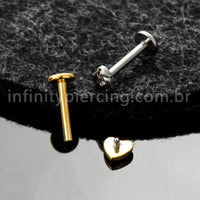 Piercing Labret Titânio Coração
