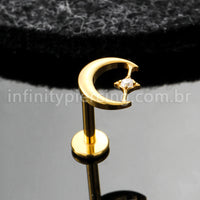 Piercing Labret Titânio Lua
