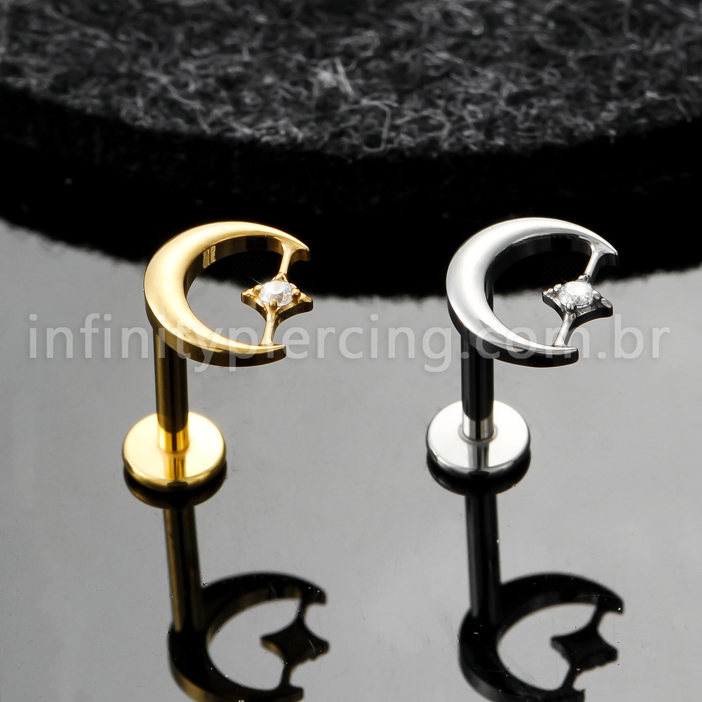 Piercing Labret Titânio Lua