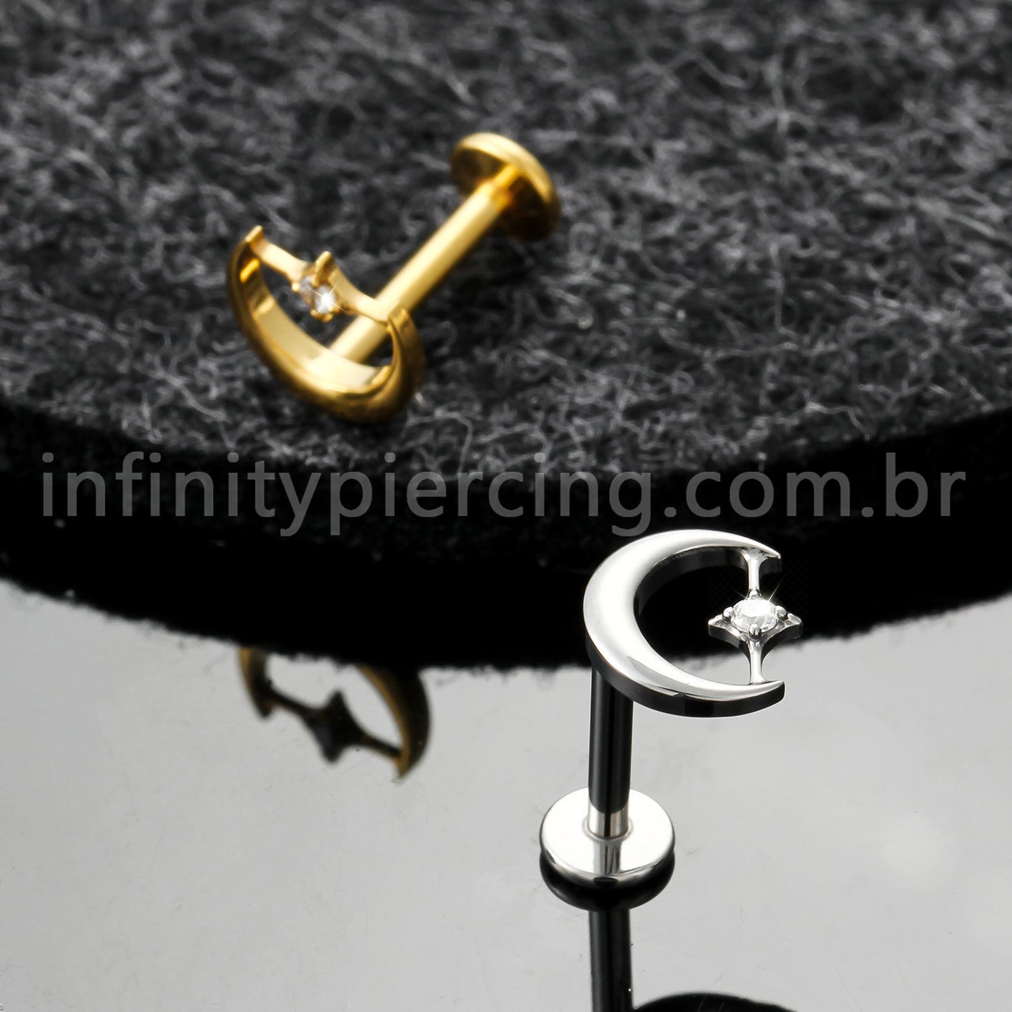 Piercing Labret Titânio Lua