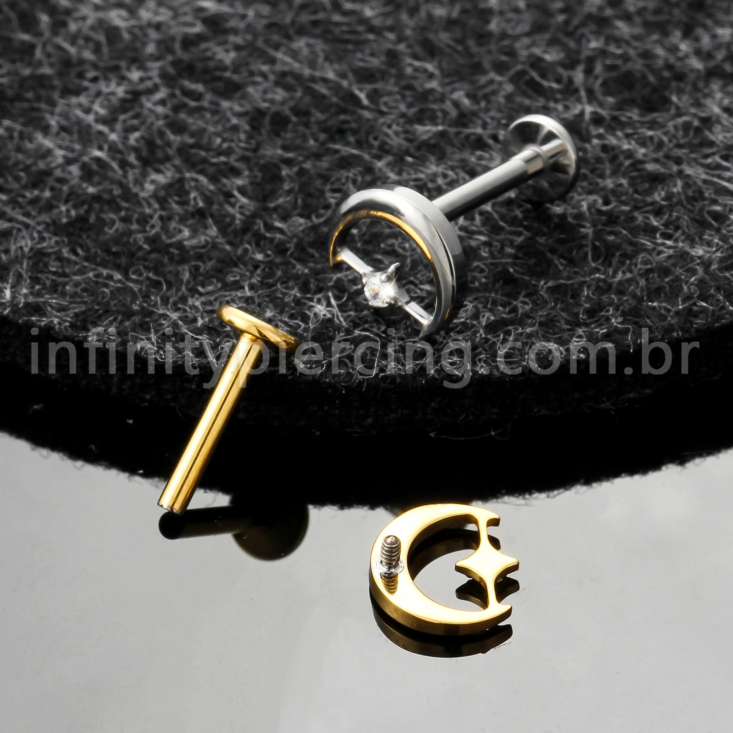 Piercing Labret Titânio Lua