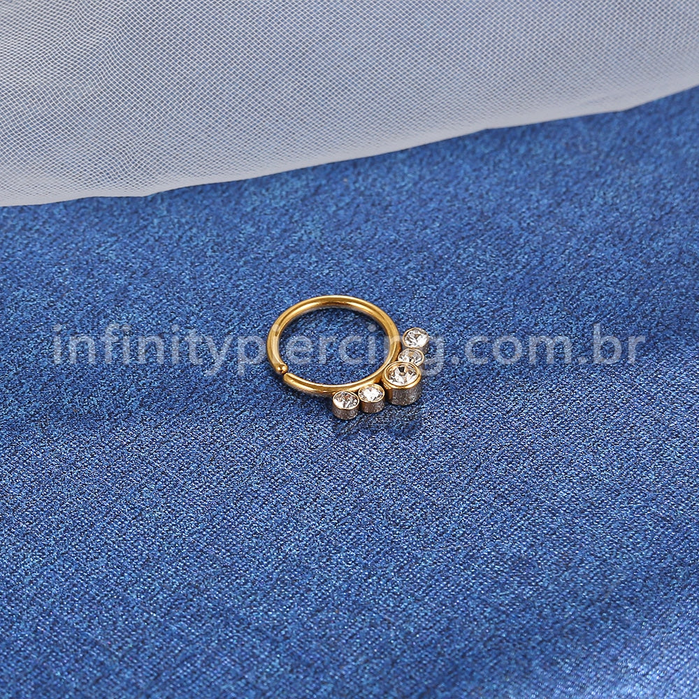 Piercing Argola Aço Cirúrgico Indiano Zircônia