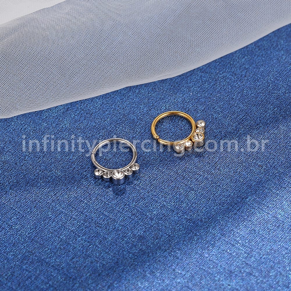 Piercing Argola Aço Cirúrgico Indiano Zircônia