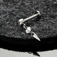Piercing Labret Titânio Com Pingente Spike