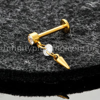 Piercing Labret Titânio Com Pingente Spike