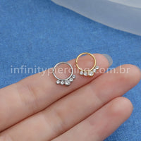 Piercing Argola Aço Cirúrgico Indiano Zircônia