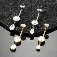 Piercing Banana Titânio Zircônia Com Pingente Gota